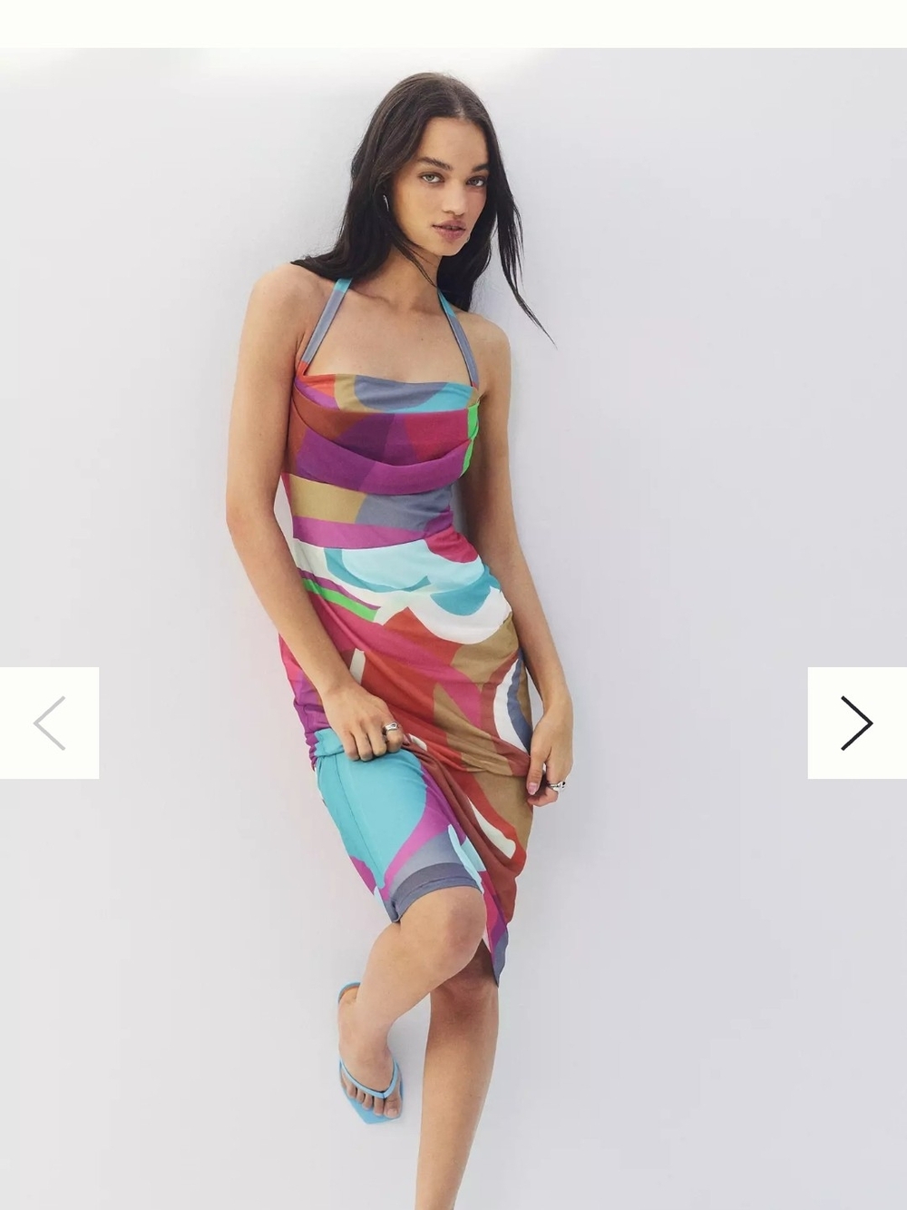 Anthropologie Multicolor Abstract Print Midi Dress